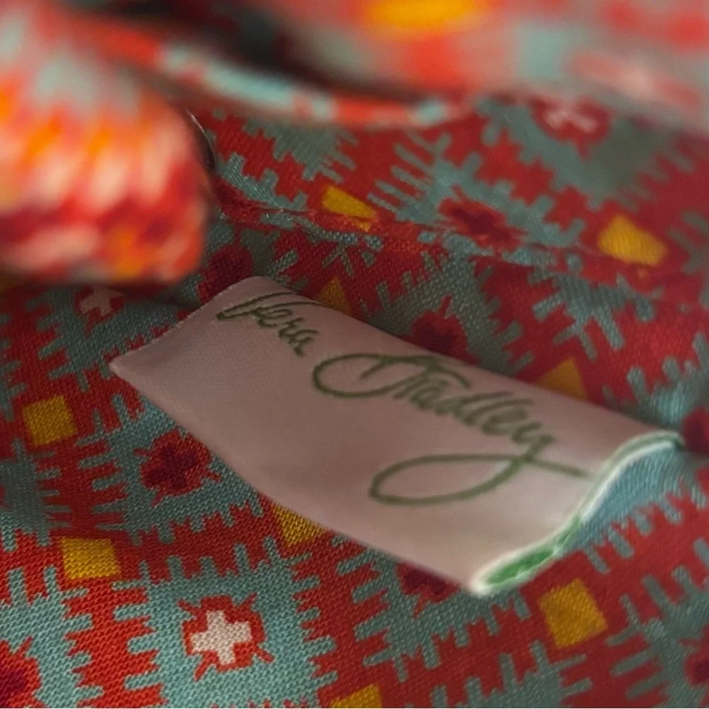 VERA BRADLEY Baguette Shoulder Bag Paisley Print Front Knot Snap Closure Quilted - Picture 16 of 16